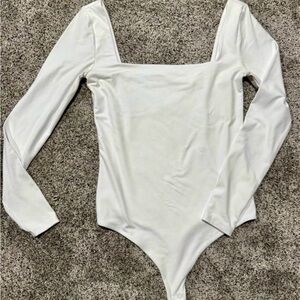 Nuuds White Long Sleeve Bodysuit